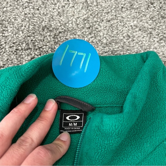 Vintage Oakley jacket womens medium green fleece pullover skater streetwear Y2K - Picture 7 of 11